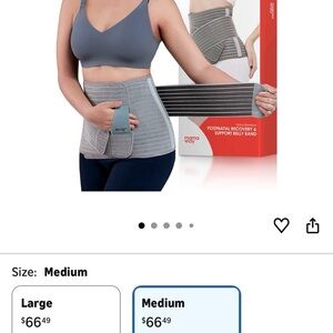 Away Gray Postnatal Support Belly Band with Adjustable Straps